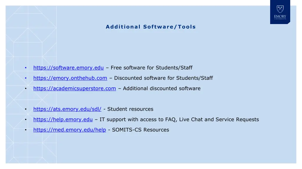 additional software tools