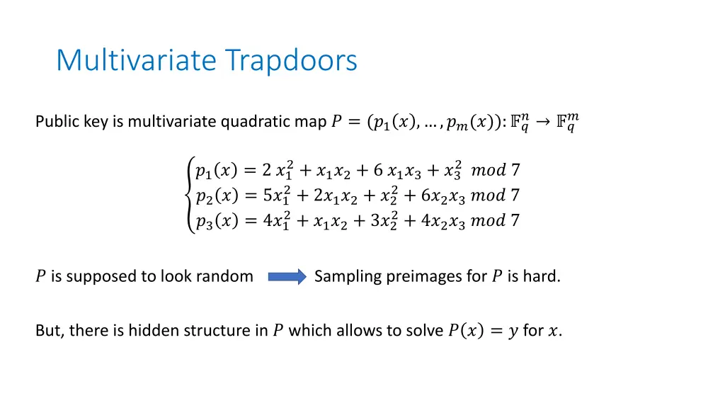 multivariate trapdoors