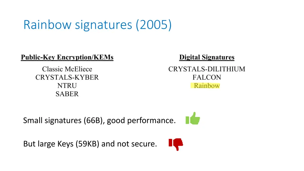 rainbow signatures 2005