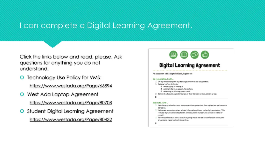 i can complete a digital learning agreement