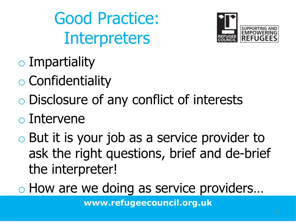 good practice interpreters o impartiality