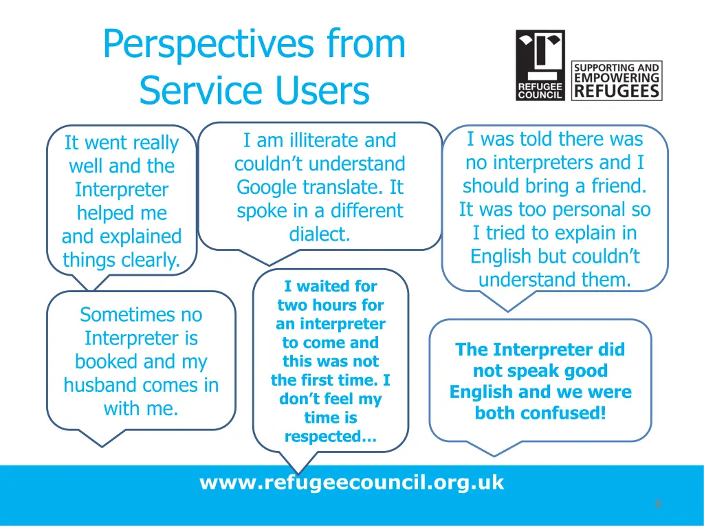 perspectives from service users