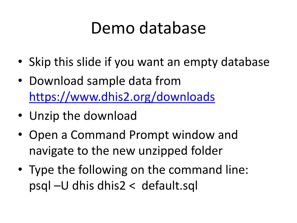 demo database