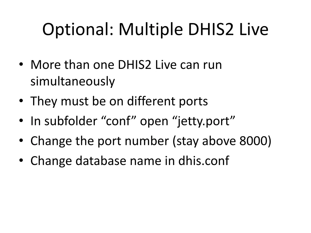 optional multiple dhis2 live