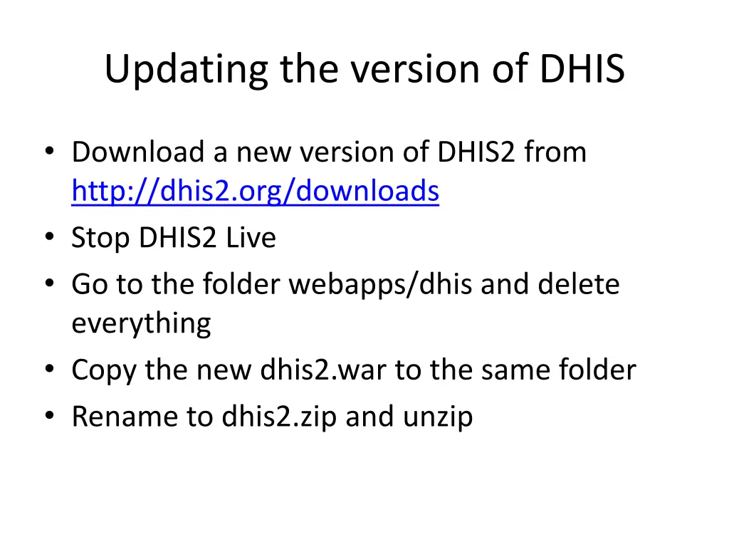 updating the version of dhis