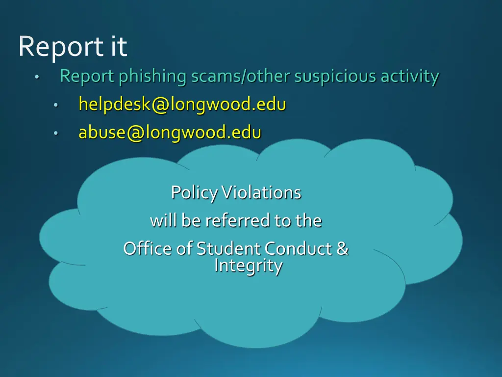 report it report phishing scams other suspicious