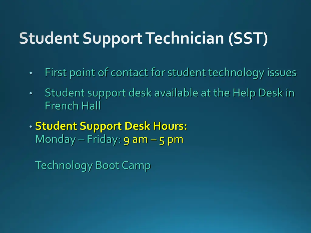 student support technician sst