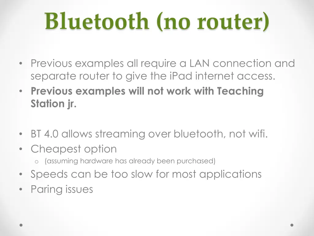 bluetooth no router