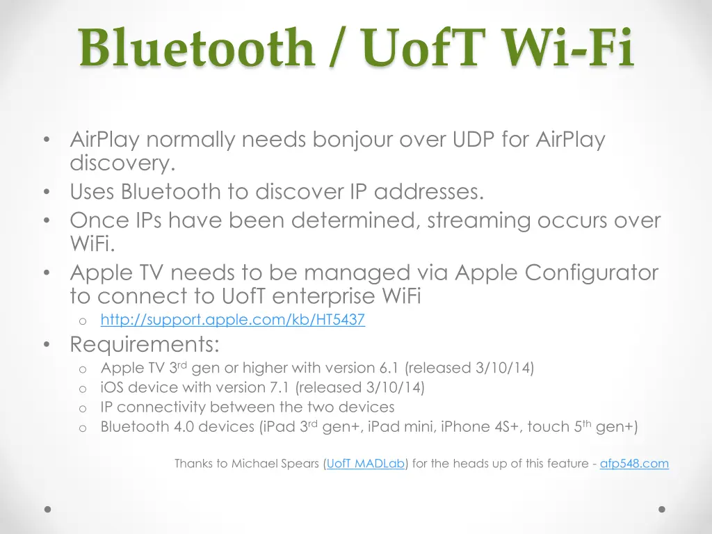 bluetooth uoft wi fi