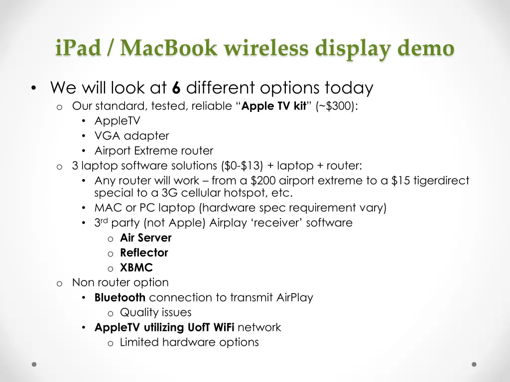 ipad macbook wireless display demo