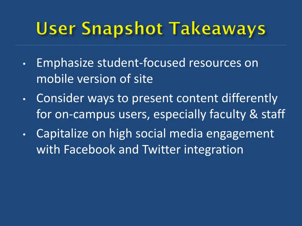 emphasize student focused resources on mobile