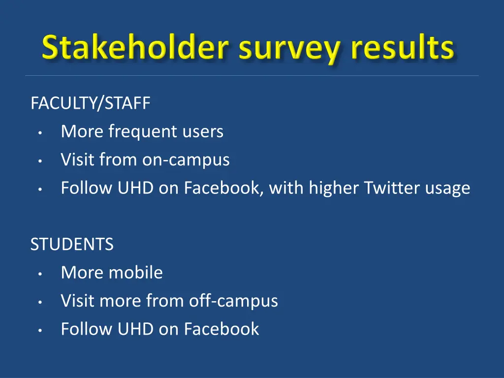 faculty staff more frequent users visit from