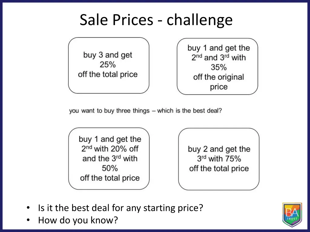 sale prices challenge 2