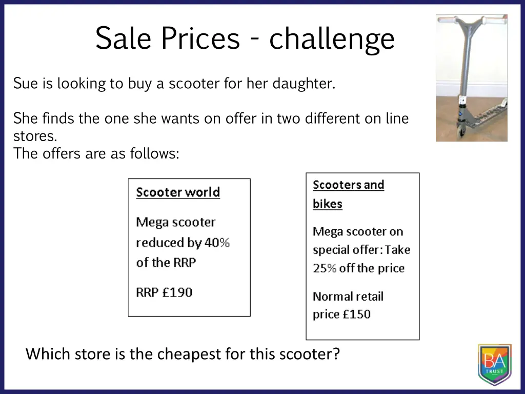 sale prices challenge