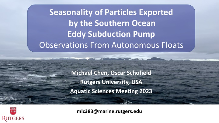 seasonality of particles exported by the southern