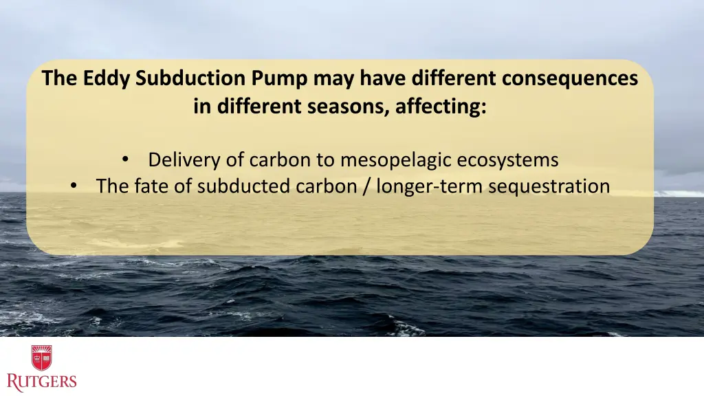 the eddy subduction pump may have different