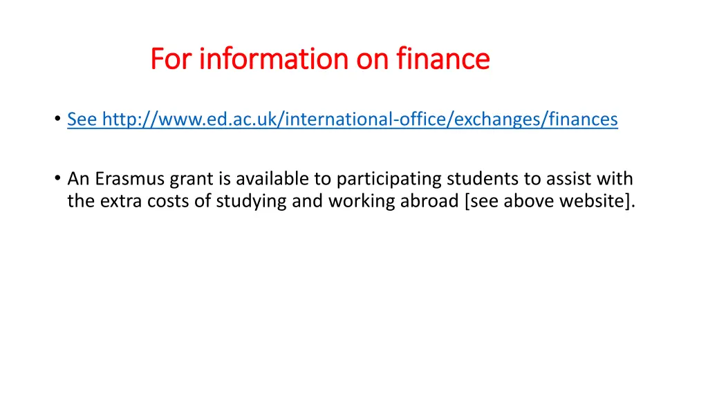 for information on finance for information