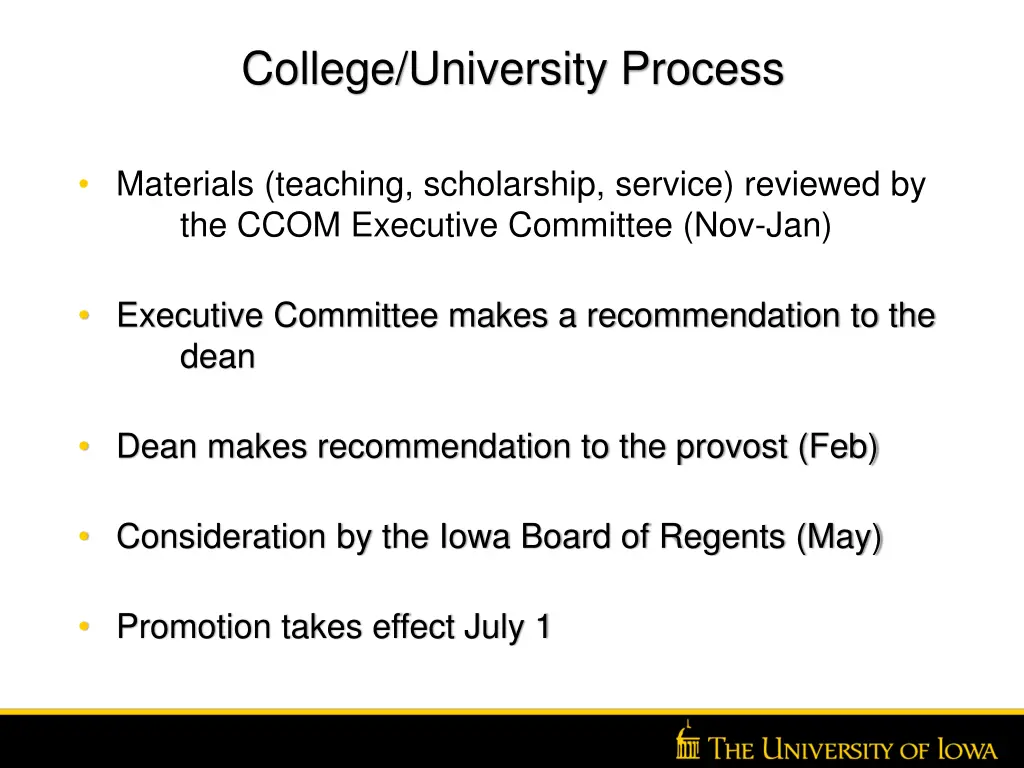 college university process