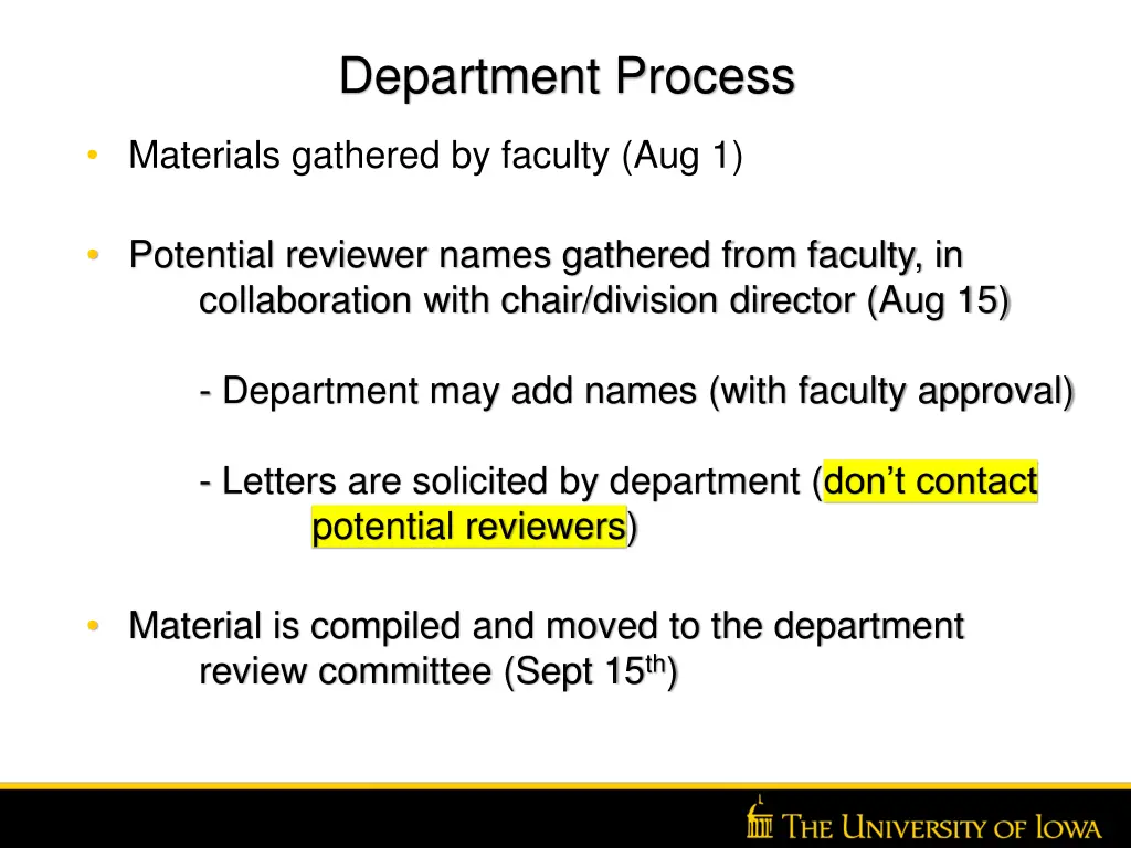 department process