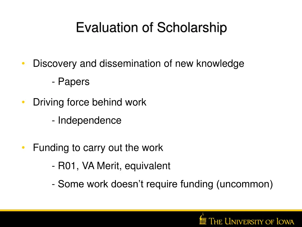 evaluation of scholarship