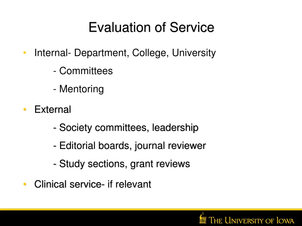 evaluation of service