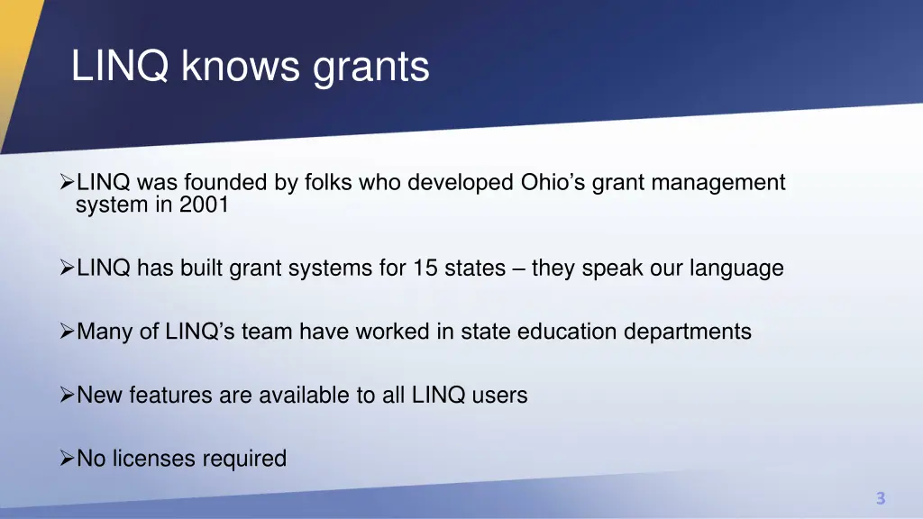 linq knows grants