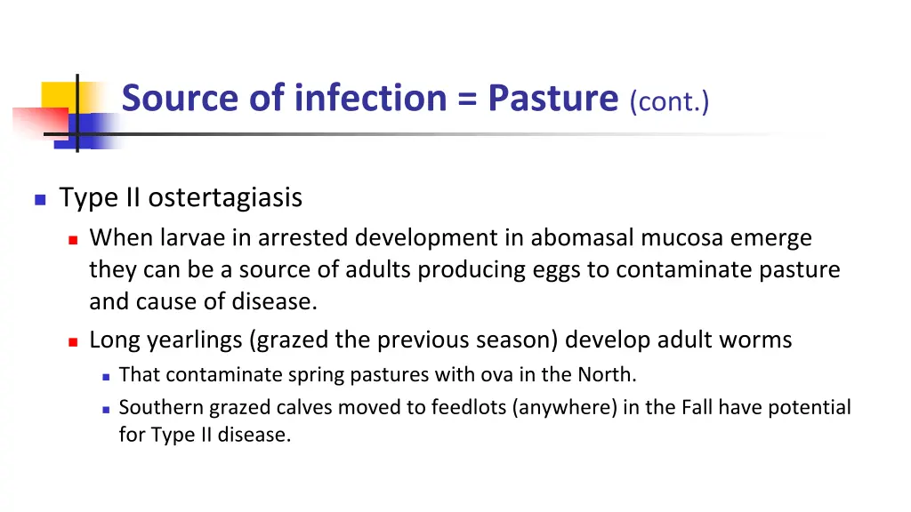 source of infection pasture cont 1