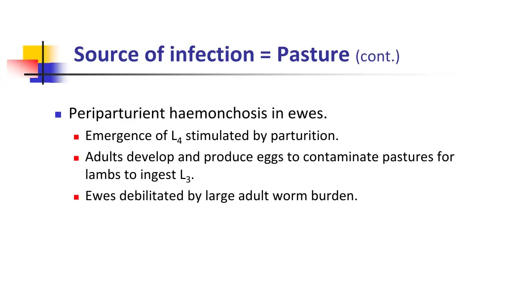 source of infection pasture cont 2