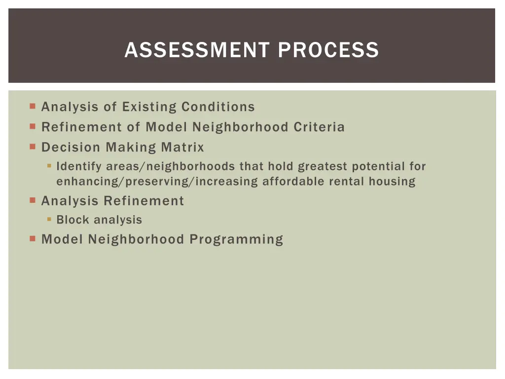 assessment process