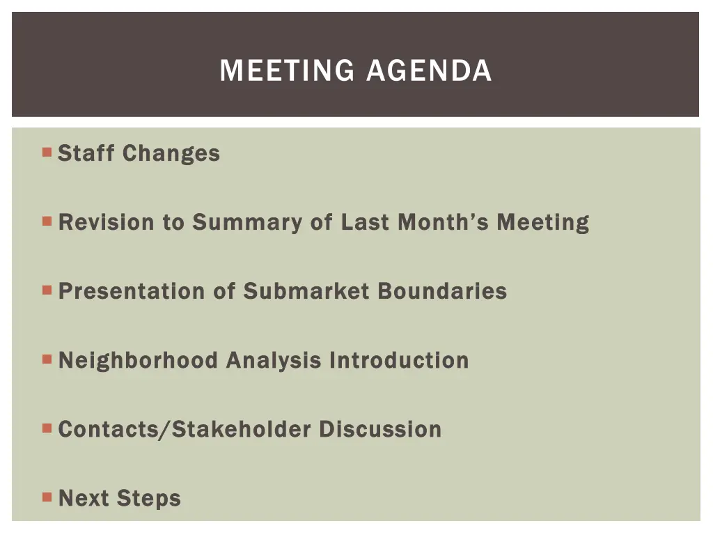 meeting agenda