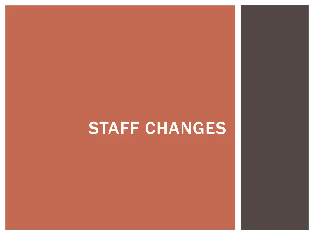 staff changes