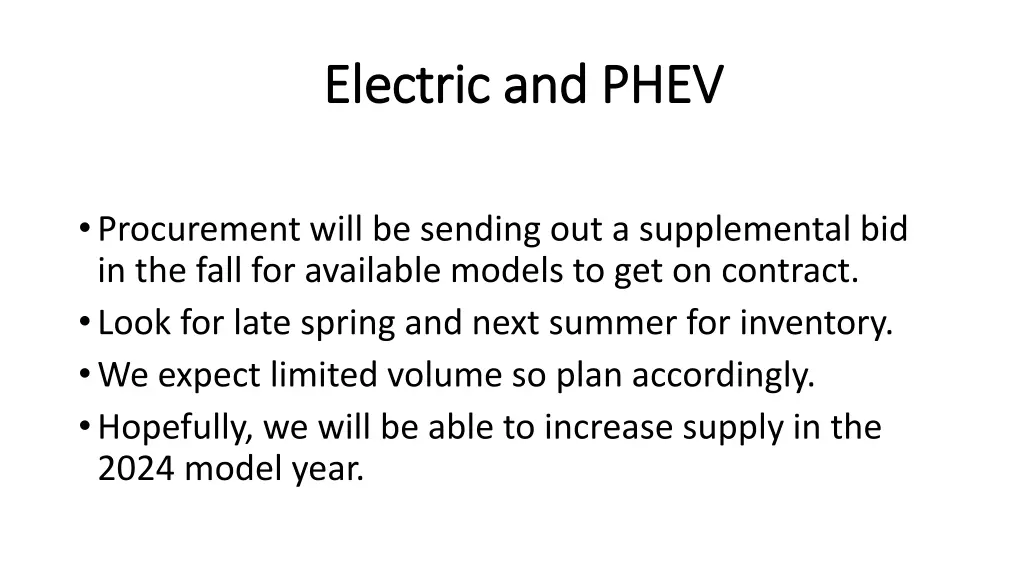 electric and phev electric and phev