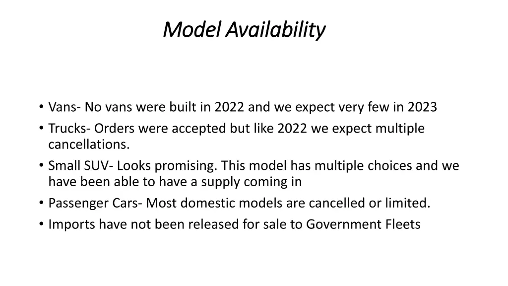 model availability model availability