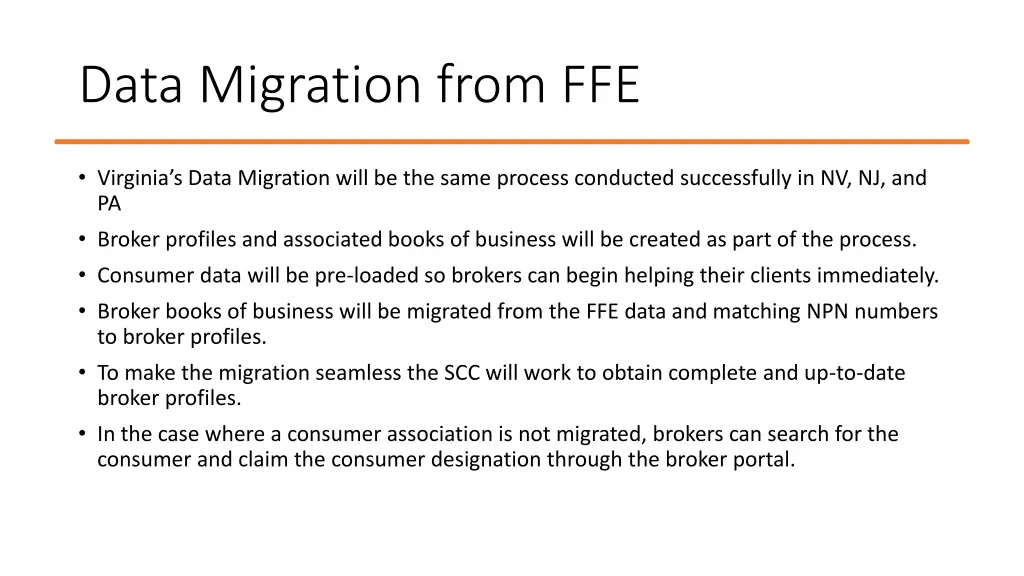 data migration from ffe