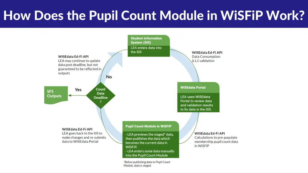 how does the pupil count module in wisfip work