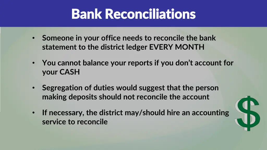 bank reconciliations bank reconciliations