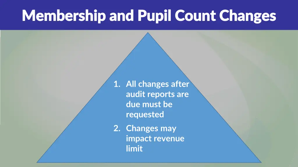 membership and pupil count changes membership