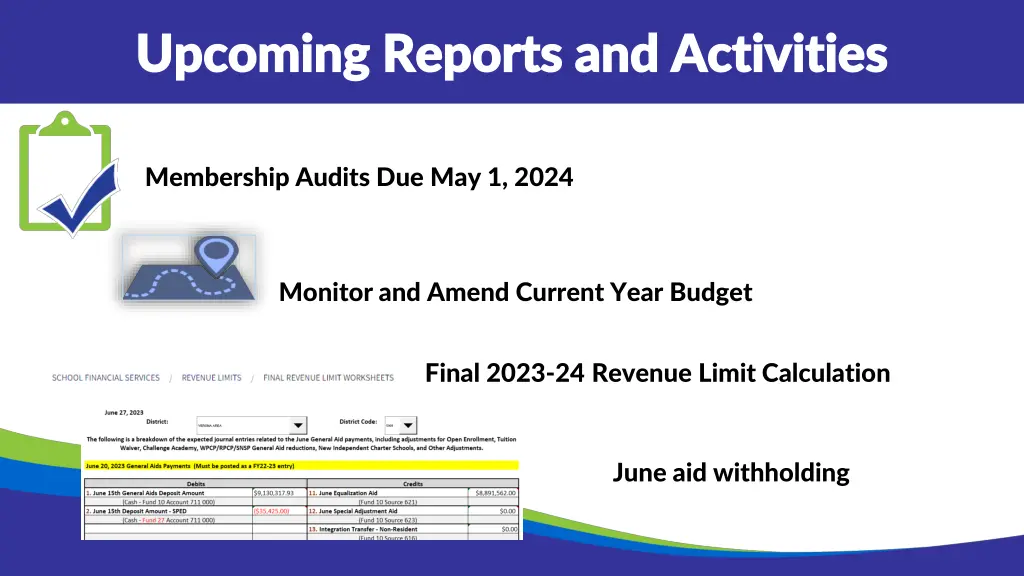 upcoming reports and activities upcoming reports