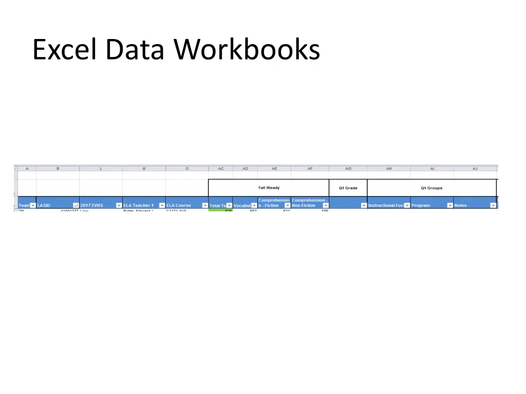 excel data workbooks