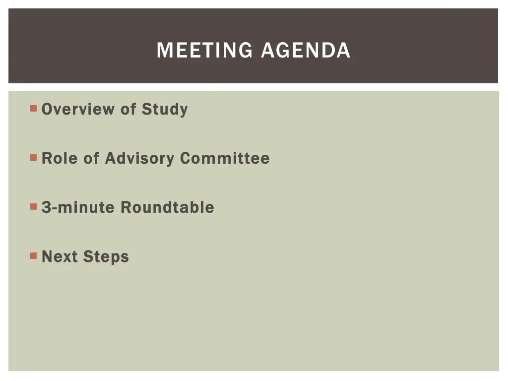 meeting agenda