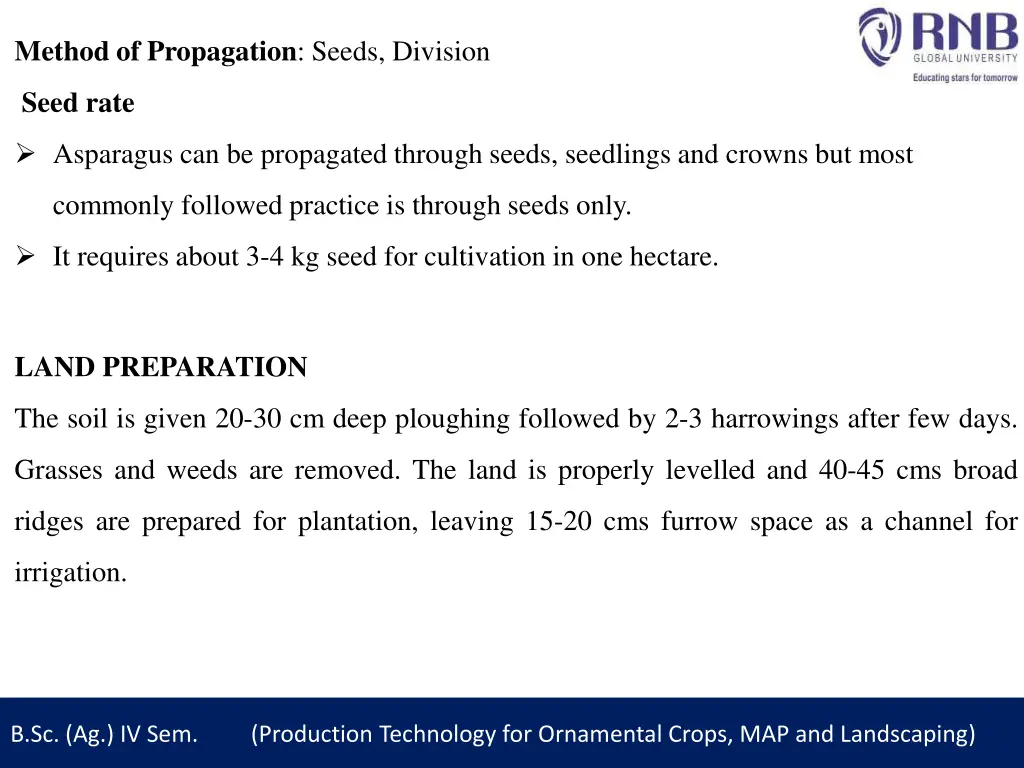 method of propagation seeds division