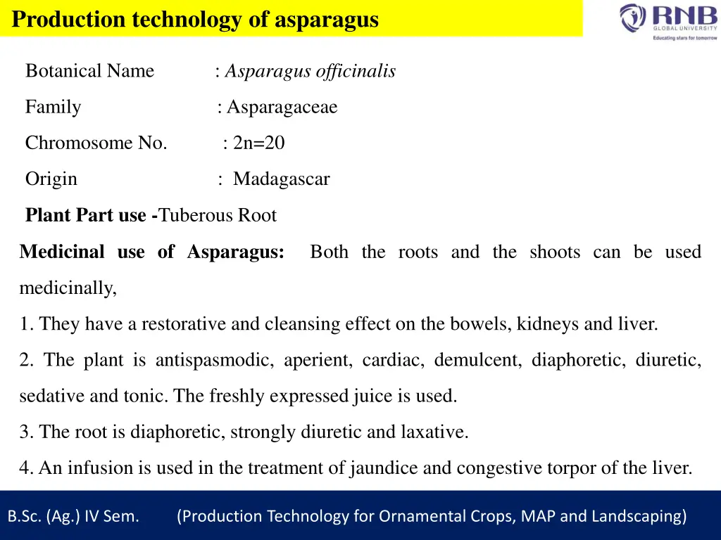 production technology of asparagus 1