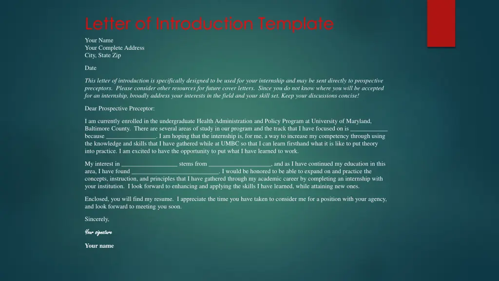 letter of introduction template