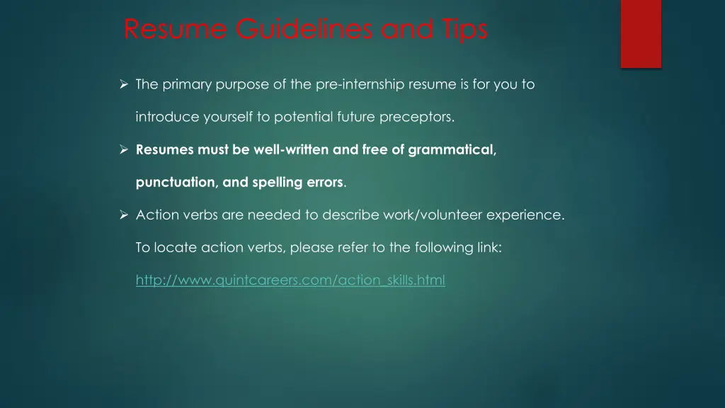 resume guidelines and tips