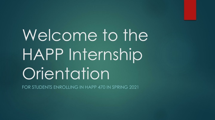 welcome to the happ internship orientation