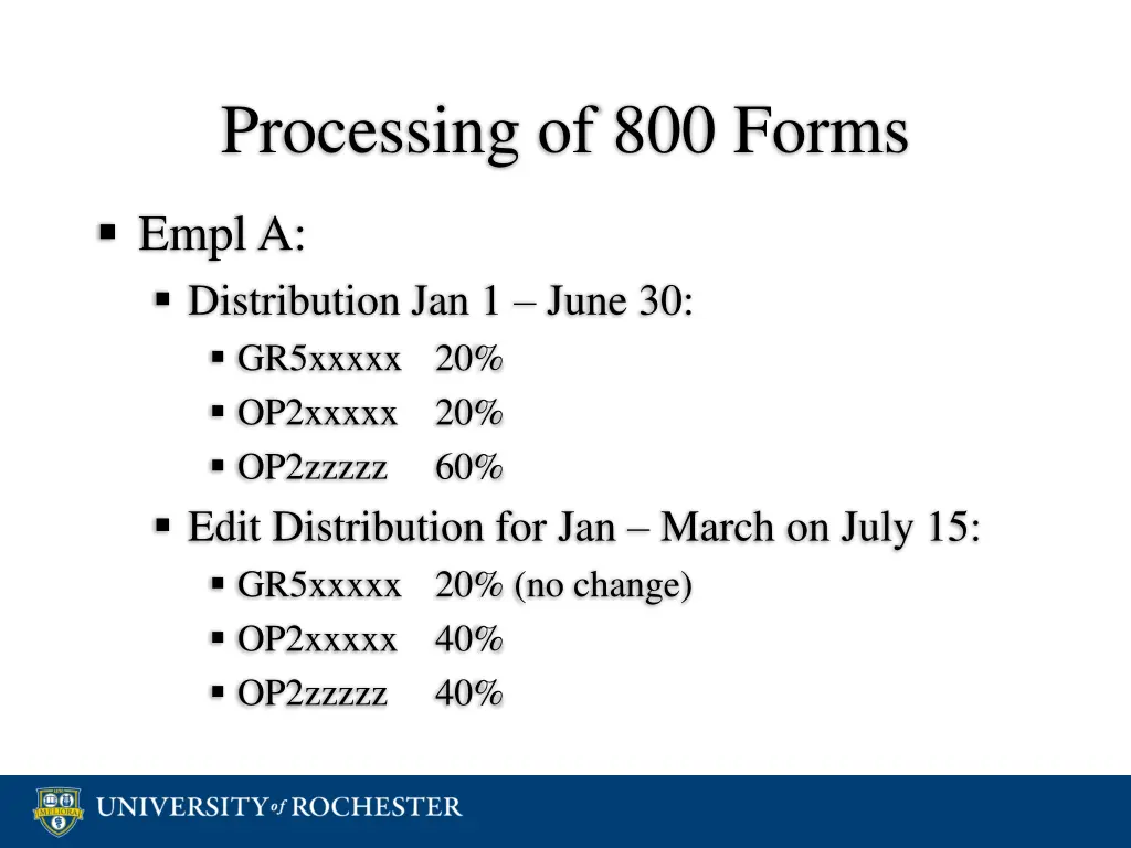 processing of 800 forms