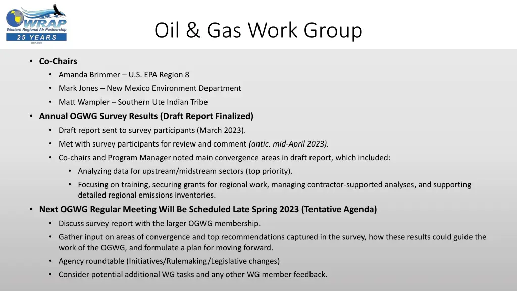 oil gas work group