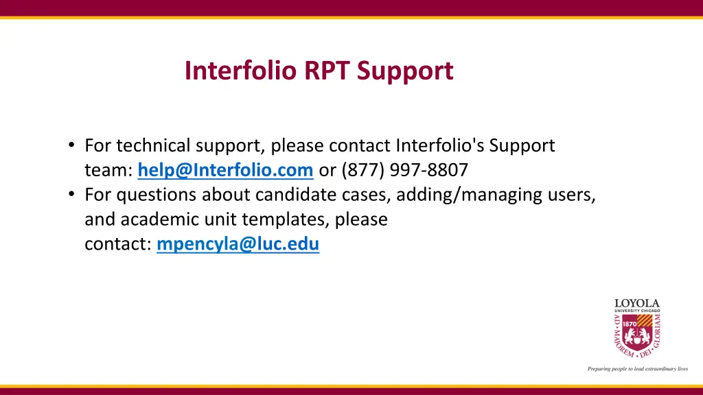 interfolio rpt support