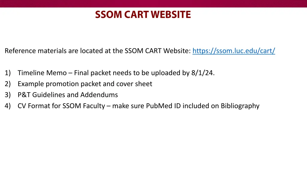 reference materials are located at the ssom cart