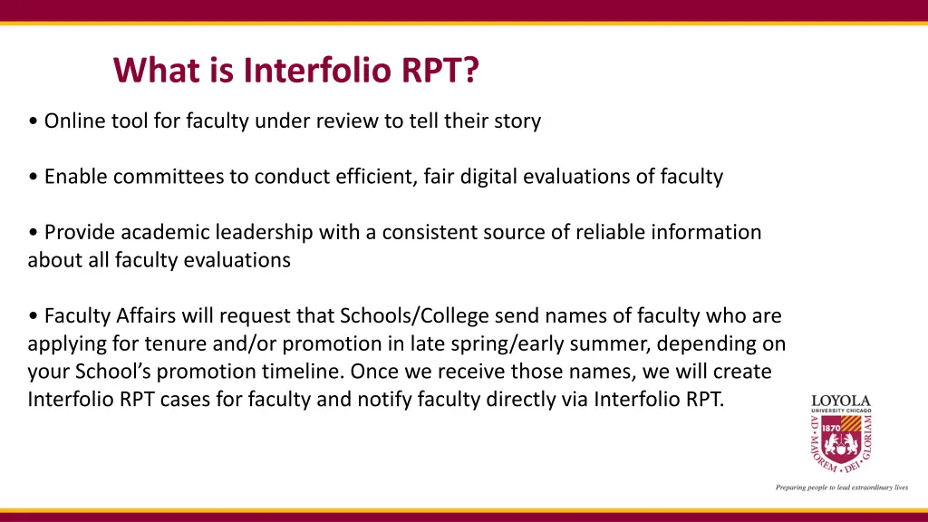 what is interfolio rpt